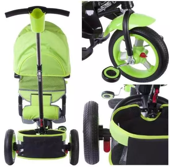 Biçikleta Moby Kids: Baby 3 rrota biçikleta rehati dhe udhëheqës 360 °, stroller trike 10x10 Air Car dhe modele të tjera 8605_4