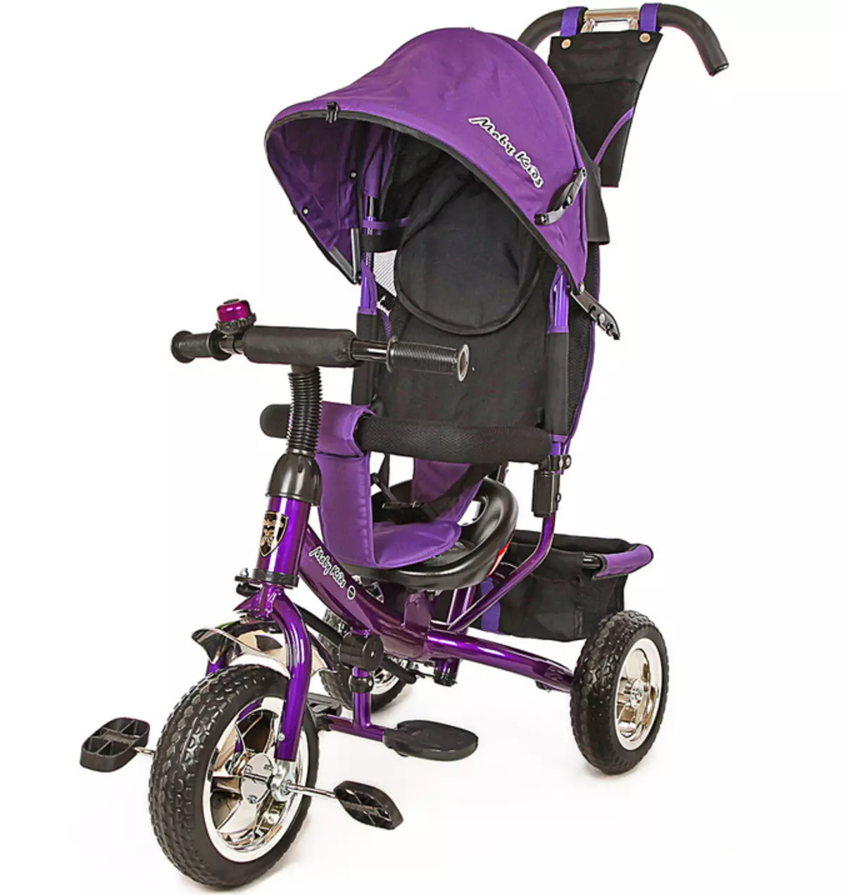 Mga Bisikleta Moby Kids: Baby 3-Wheel Bicycles Comfort and Leader 360 °, Stroller Trike 10x10 Air Car at iba pang mga modelo 8605_8