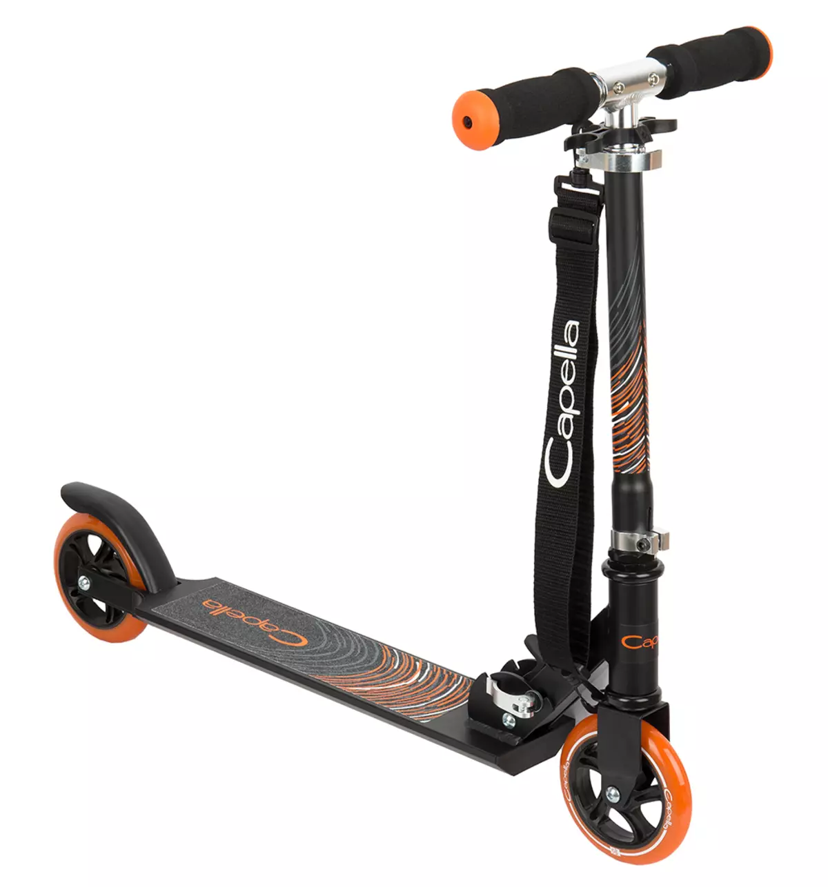 Capella scooters: scooters nke nwere ụkwụ abụọ na nke abụọ na scooter na-arịọ ya na wiil na-adịghị mma ma na-enweghị ha 8654_4