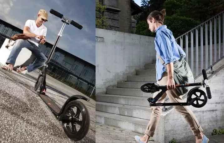 帶有大輪子的滑板車（44張照片）：選擇寬輪和震動吸收器的型號，最高可達100公斤和其他踏板車 8673_36