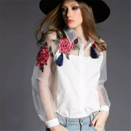 Blouse Model 2021 (170 ảnh): Xu hướng thời trang, với cổ áo, tay áo ngắn 867_144