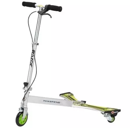 Traagheid bromponies: seleksie van 'n gly scooter-kikker met twee platforms. Somer skêr Model Review 8702_17