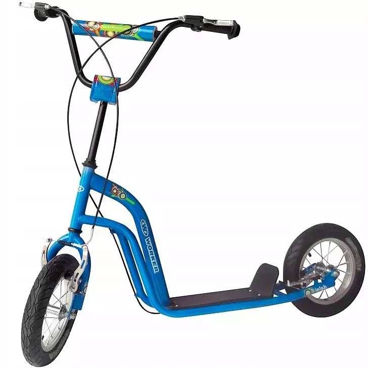 Off-Road Scooter: Yetişkinlerin ve çocuk scooterlarının off-road için açıklaması. Şişme tekerlekler ve diğer tüm arazi türleri ile katlanır scooter 8707_8
