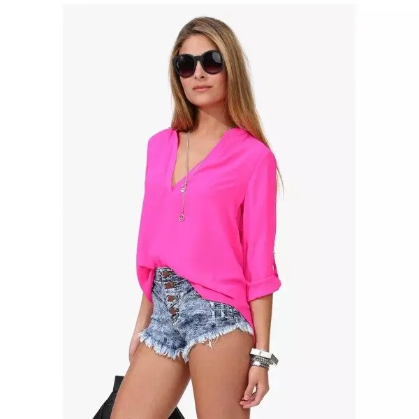 Roza bluze (26 fotografij): Kaj nositi rožnate bluze 870_3