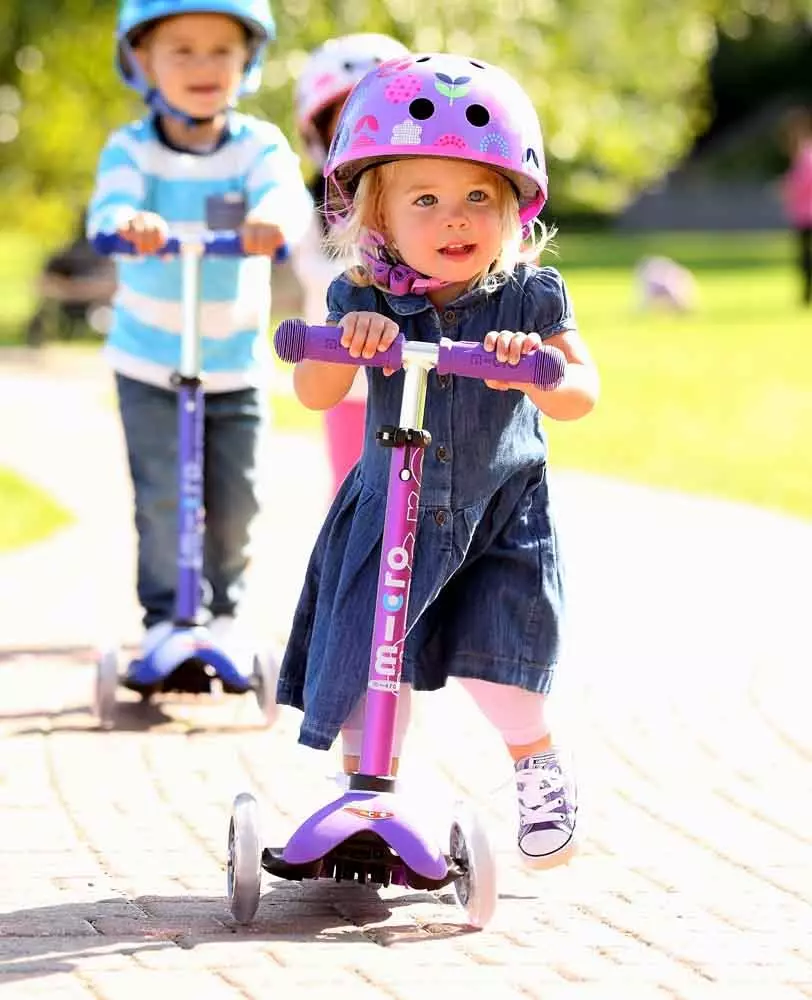 Mikro bromponies: Review van kinders se en volwasse twee-wiel en drie-wiel modelle. Penne en ander bykomstighede, kies lastig en elektriese wasbakke 8712_5