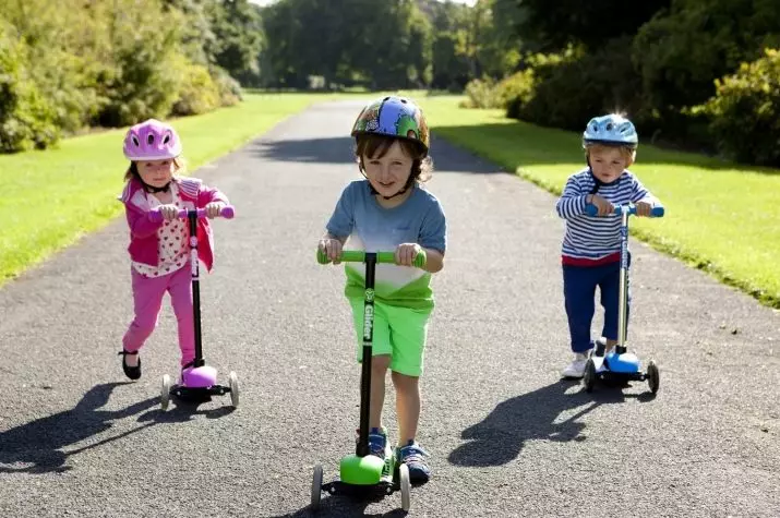 Bébé 3 roues scooters (31 photos): Note des meilleurs scooters à trois roues pliantes pour enfants de 2 à 5 ans. Dispositif et choix 8716_2