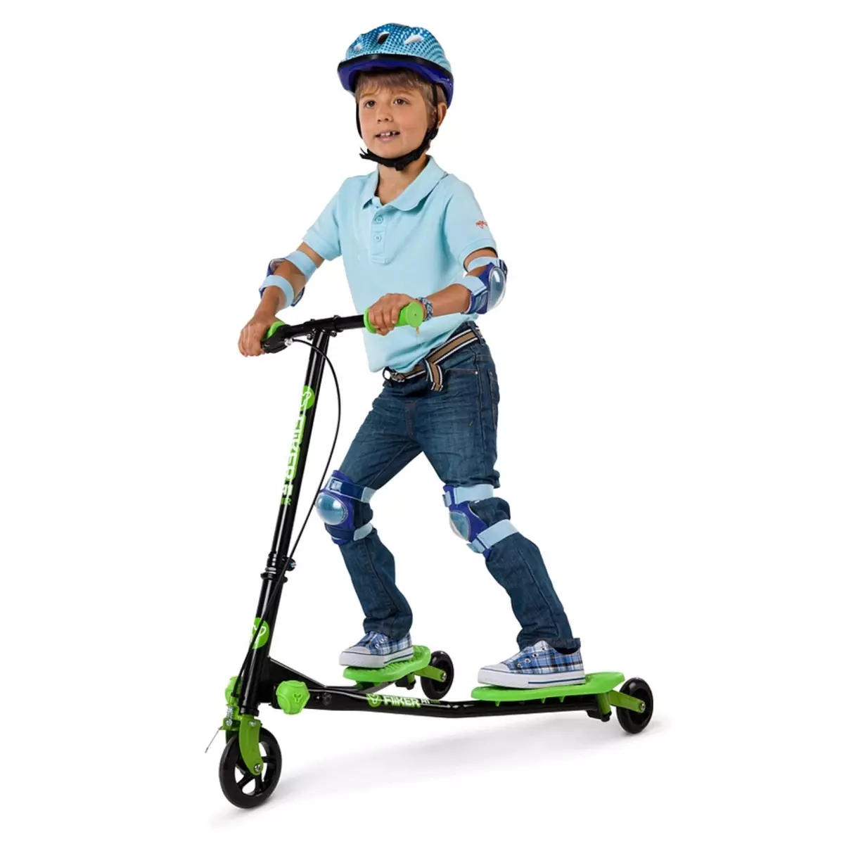 Vaikų motoroleriai (55 nuotraukos): Kaip pasirinkti motorolerį vaikams? Kaip mokyti vaiką važiuoti? Reitingas geriausių modelių su dideliais ratais ir švirkštimo priemonėmis tėvams. Kaip jūs galite važiuoti? 8730_21