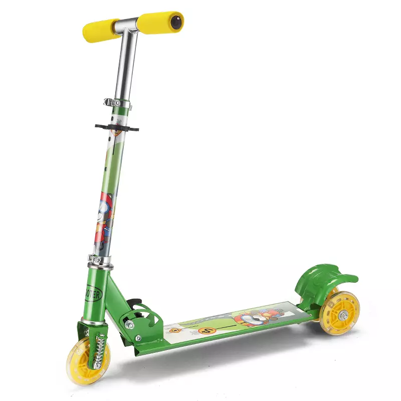 Barns skotrar (55 bilder): Hur man väljer en scooter för barn? Hur man lär ett barn att åka? Betyg av de bästa modellerna med stora hjul och penna för föräldrar. Hur gammal kan du åka? 8730_48