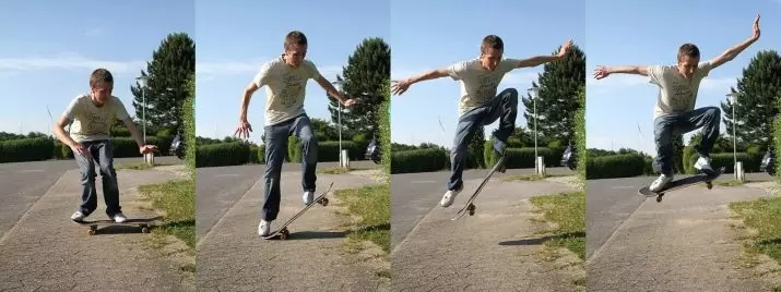 Kako se naučiti voziti skateboard? Kako zavirati in se obrnete na skateboard? Pravila za otroka. Učenje skoka 8767_42