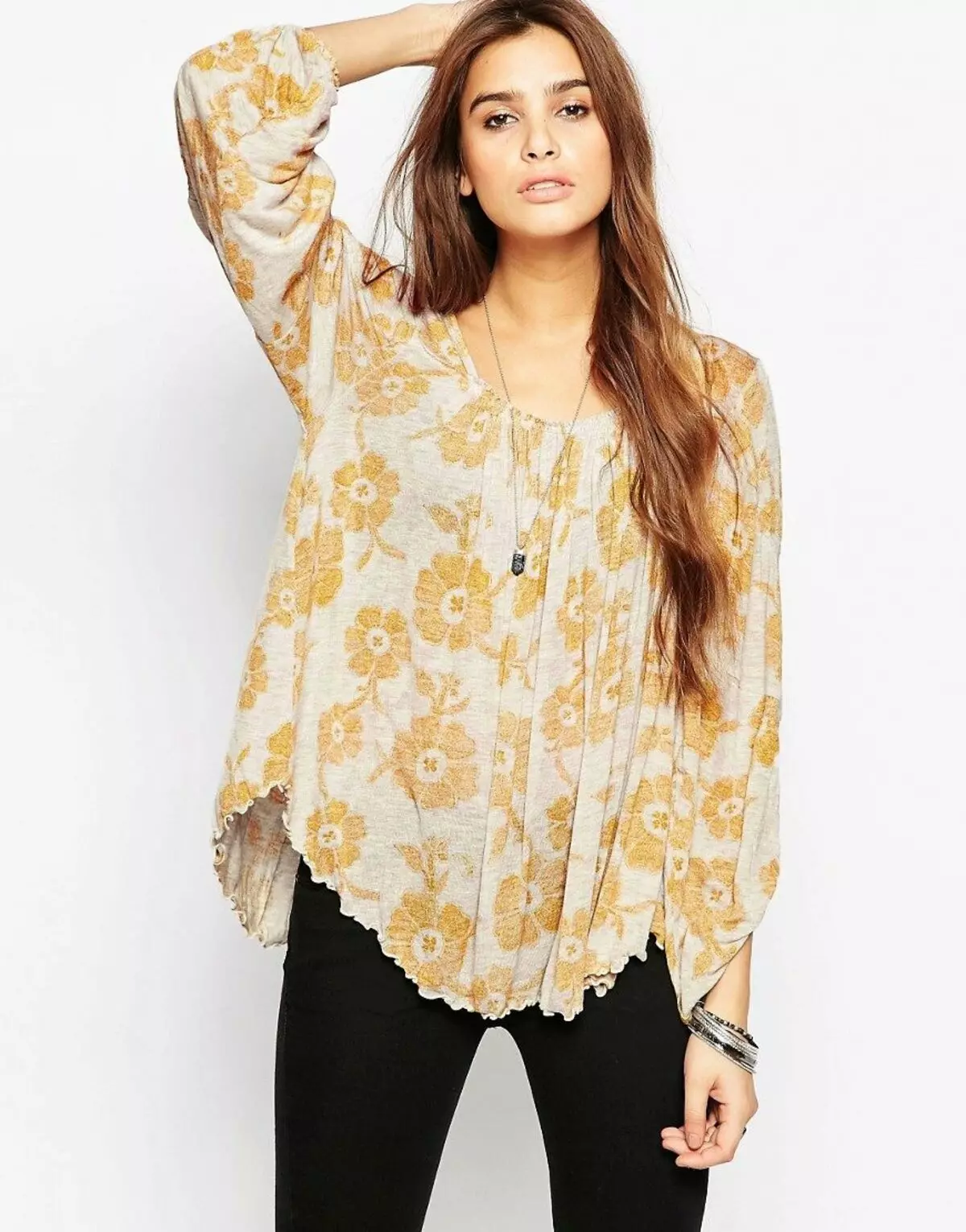 Плетени блузи (67 фотографии): Комбиниран, долг ракав 876_11