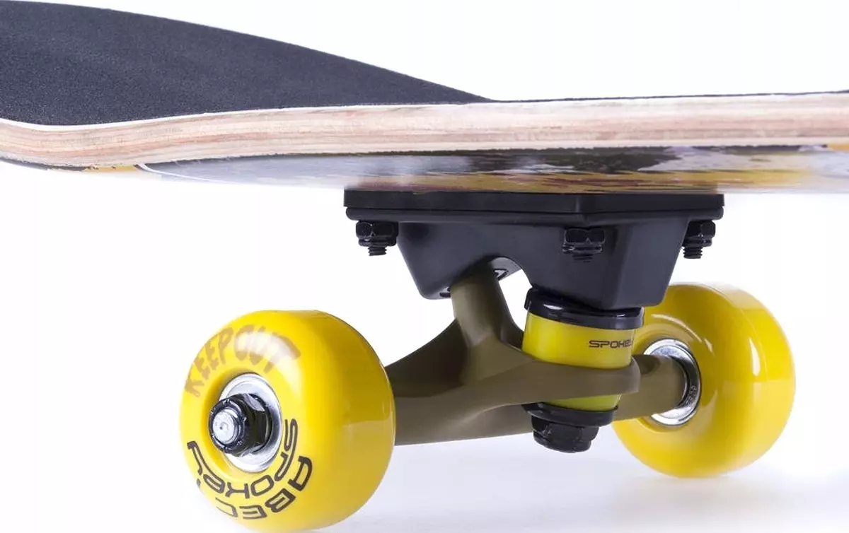Dek skateboard: ukuran lan dawa ing cm, dek ireng, tanpa pola lan desain liyane. Cara milih bentuk lan ambane dek? 8770_7