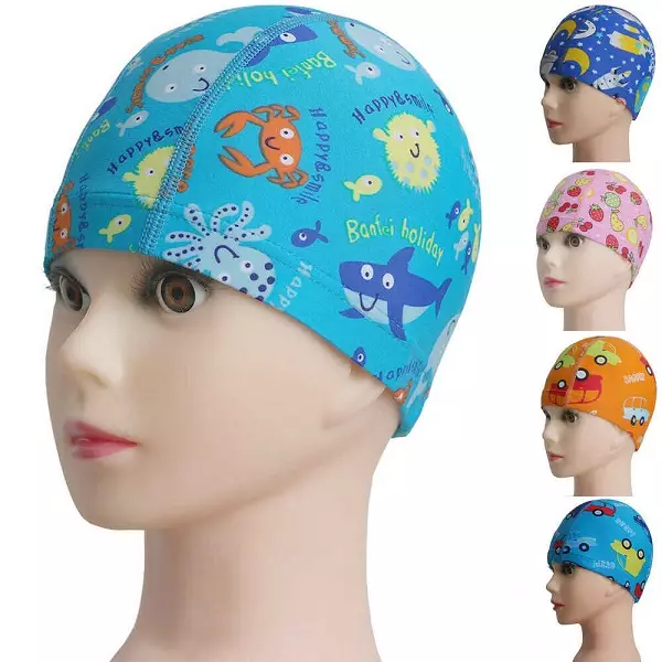 儿童帽子为游泳池：如何选择婴儿组织和硅胶帆船帽？ 1年的儿童尺寸 8823_6