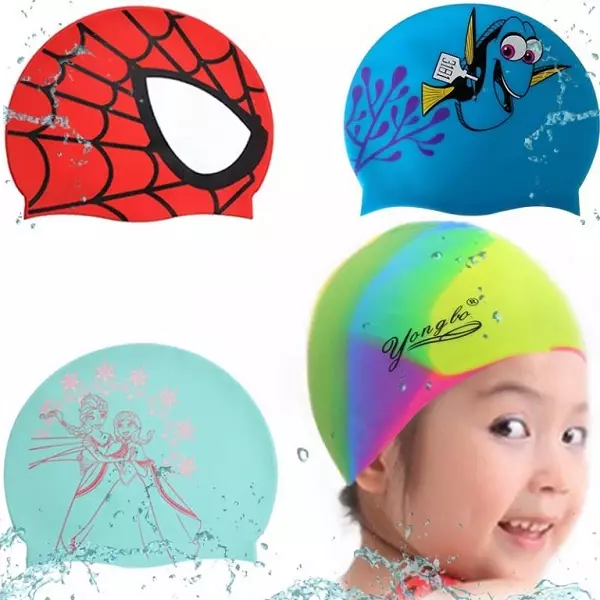 Detský klobúk pre bazén: Ako si vybrať detské tkanivo a silikónový plachtenie? Rozmery detí od 1 roka 8823_8