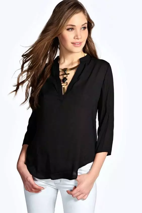 Black blouse (52 photos): Nini kuvaa nyeusi blouse 882_13