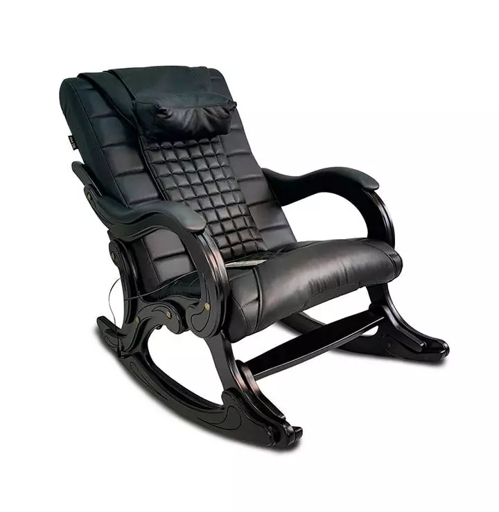 Pijat Rocking Chairs: Bagaimana memilih kursi goyang dengan pijatan untuk rumah? Peringkat Model Modern 8857_5