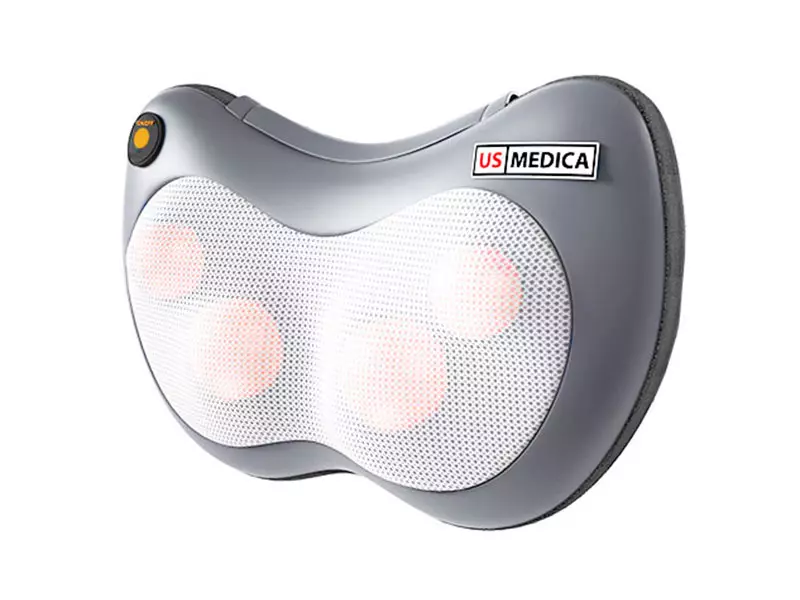 Masahe Pillows US Medica: Apple Apple Plus at iba pang mga orthopedic massagers para sa leeg warming stamp US Medica 8862_4