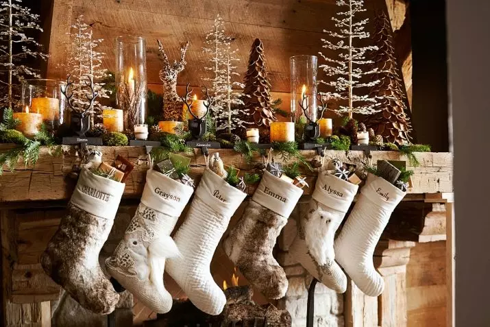 How to decorate a fireplace? Registration with your own hands of decorative fireplaces from boxes and others. Decor with christmas decorations from fir branches and other ideas 8902_61