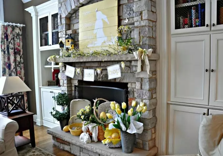 How to decorate a fireplace? Registration with your own hands of decorative fireplaces from boxes and others. Decor with christmas decorations from fir branches and other ideas 8902_78