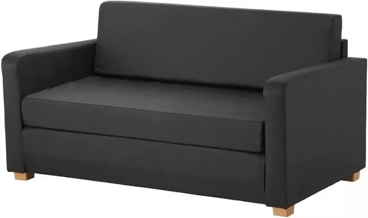 Ikea sofas (50 poto): ranjang sofa sudut sareng tilepan konéng sareng tempat bobo, anu alit ka méja dina armrest sareng modél anu sanés 8911_14