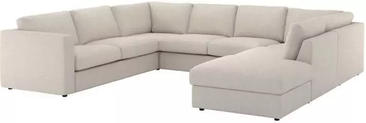 IKEA SOFAS (50 լուսանկար). Անկյունային բազմոցի մահճակալներ եւ դեղին ծալքավոր քնի վայրով, փոքր խոհանոց, բազկաթոռ եւ այլ մոդելներով սեղան 8911_25