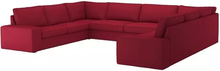 Ikea sofas (50 poto): ranjang sofa sudut sareng tilepan konéng sareng tempat bobo, anu alit ka méja dina armrest sareng modél anu sanés 8911_26