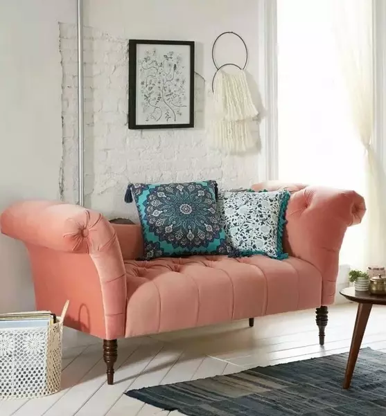 Sofa kecil (96 gambar): Saiz mini-sofa, sofa bergaya bergaya kecil untuk bilik kecil dan model lain 8913_7