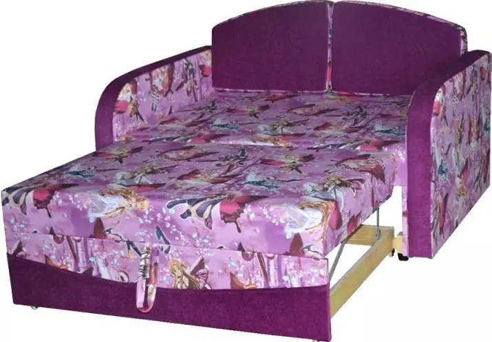 Giường sofa của trẻ em (60 ảnh): Chọn một máy biến áp tùy chọn gấp với lưng mềm mại và ngăn kéo cho bé trai và bé gái từ 5 năm trong một phòng trẻ 8917_20
