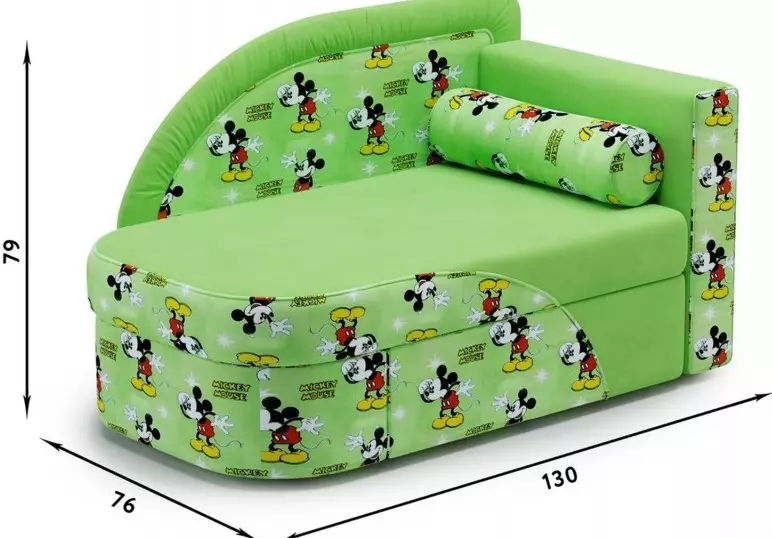 兒童沙發床（60張）：選擇一個折疊的選項變壓器，帶有柔軟的背部和抽屜，為一個男孩和女孩在幼兒園5年 8917_23