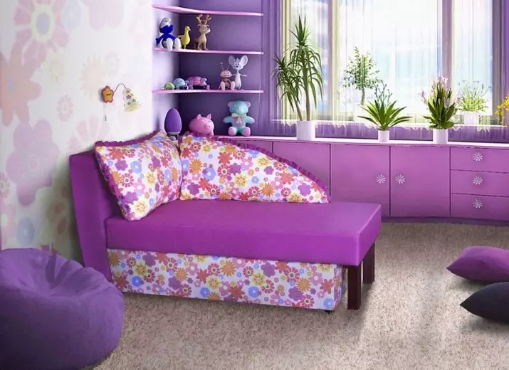 兒童沙發床（60張）：選擇一個折疊的選項變壓器，帶有柔軟的背部和抽屜，為一個男孩和女孩在幼兒園5年 8917_49