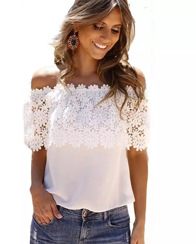 Lacy Blouses (66 foto's): bloes modelle, met kant insetsels 891_41