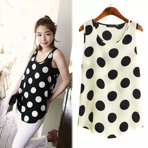 Polka Dot Blouse (54 зураг): загварууд: загвар өмсөгч, гялтгар гялалзах 892_29