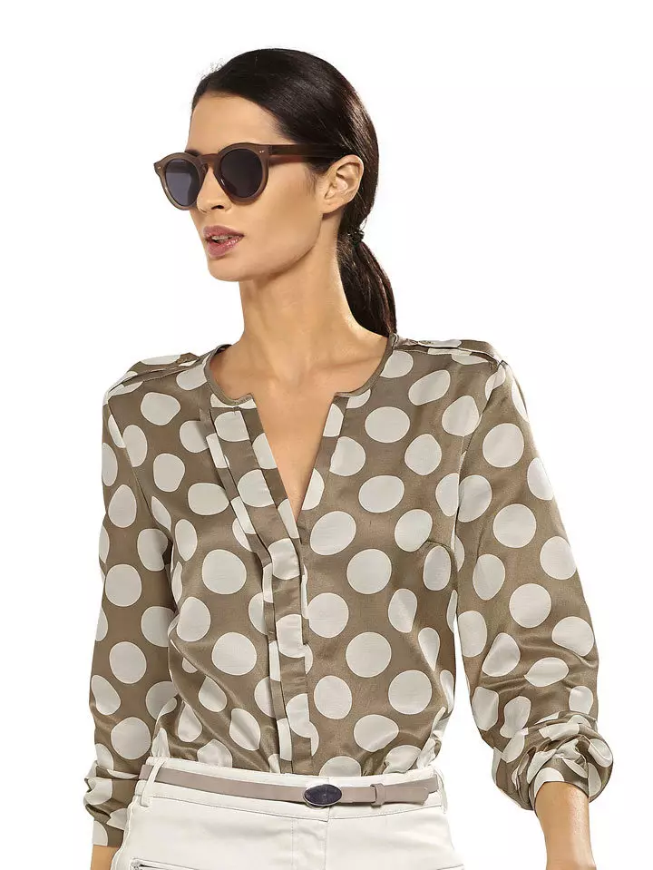 Polka Dot Blouse (54 зураг): загварууд: загвар өмсөгч, гялтгар гялалзах 892_30