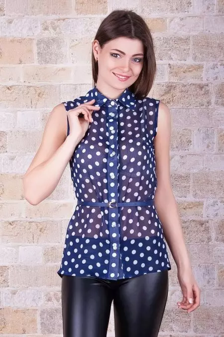 Polka DOT BLOUSES (54 Mga Litrato): Mga Modelo, nga nagsul-ob sa mga blushing gloss 892_49