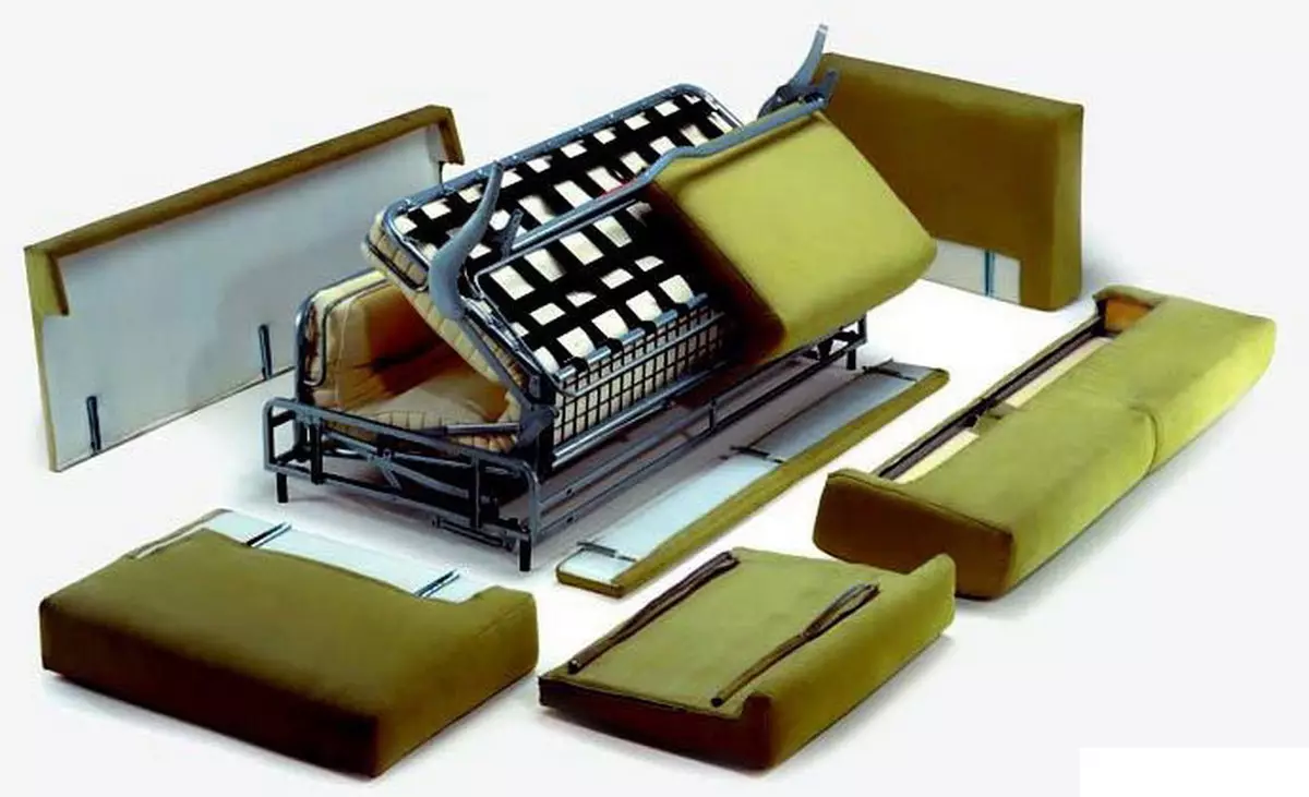 Como desmontar un sofá? Desmatamos o modelo cun mecanismo de rolo, sofás angulares e rectos. Como empacar e transportar? 8953_7