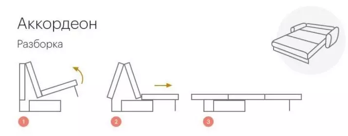 如何折叠和分解沙发手风琴？我们用“手风琴”机制宣布并折叠正确的沙发 8961_8