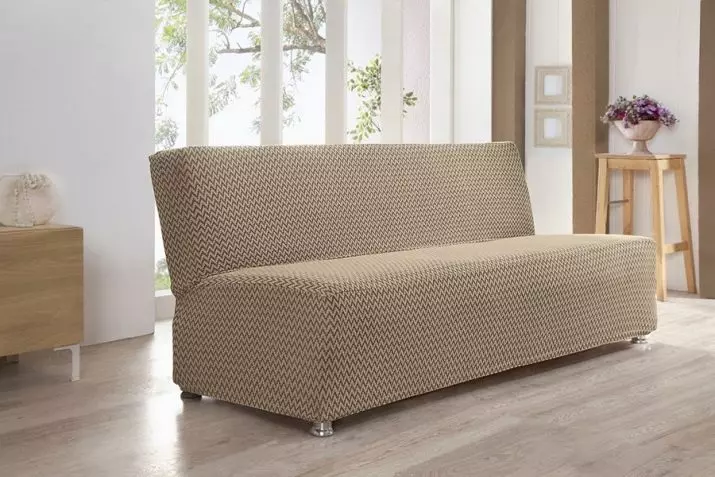 Caso en el sofá IKEA: selección de colchas de colchas para sofás de esquina sin reposabrazos, fundas universales y otras opciones 8963_17