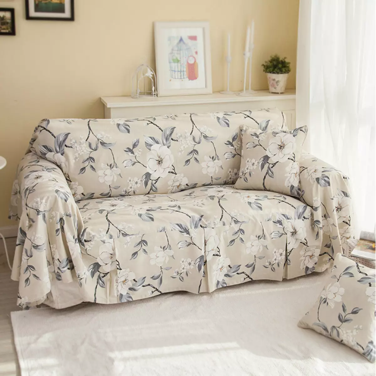 Slučaj na kauču IKEA: odabir prekrivača za kutne sofe bez naslona za ruke, univerzalni poklopci i druge opcije 8963_39