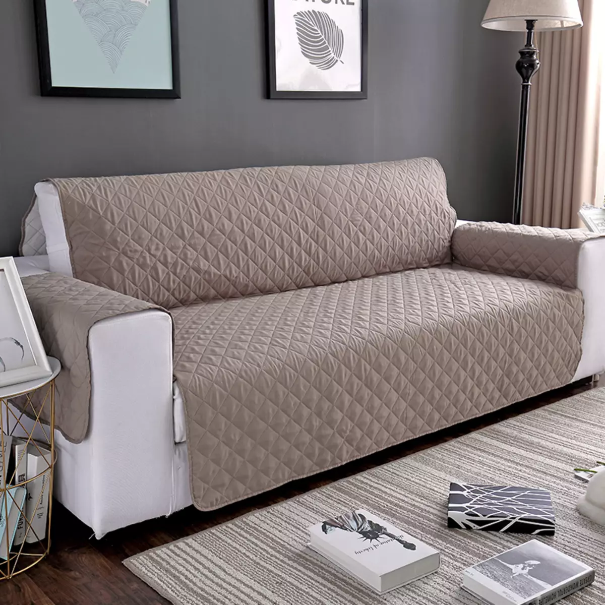 Caso en el sofá IKEA: selección de colchas de colchas para sofás de esquina sin reposabrazos, fundas universales y otras opciones 8963_9