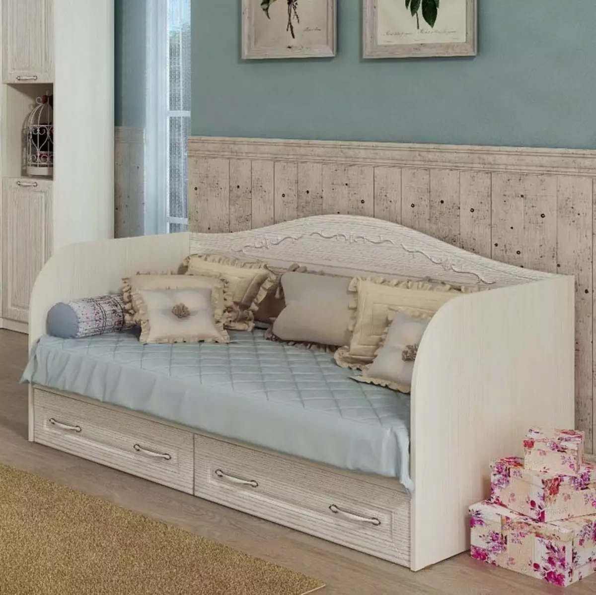 Sofa mit einer Box für Bettwäsche: Wählen Sie ein faltendes Schlafsofa mit Schubladen, Doppel- und Single-Sofa 8978_25
