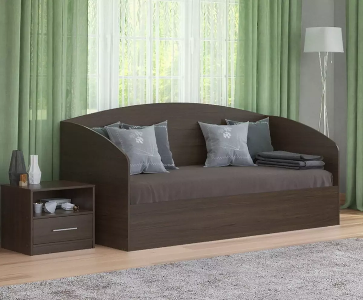 Sofa sareng kotak kanggo linen: Pilih ranjang sofa anu tilepan sareng laci, ganda sareng sofa tunggal 8978_26