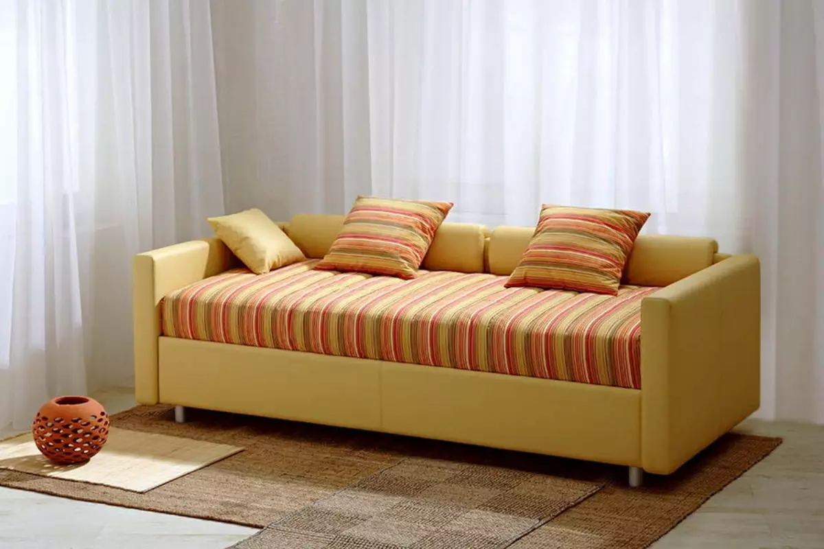 Sofá con una caja para ropa de cama: elija un sofá cama plegable con cajones, sofá cama doble y individual 8978_4