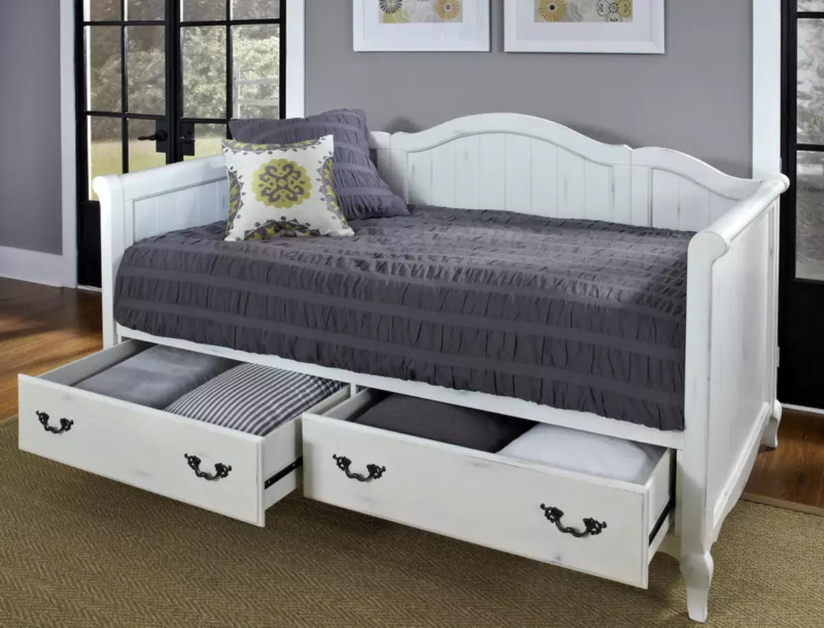 Καναπές με κουτί για λινό: Επιλέξτε ένα πτυσσόμενο καναπέ-κρεβάτι με συρτάρια, διπλό και ενιαίο καναπέ 8978_5