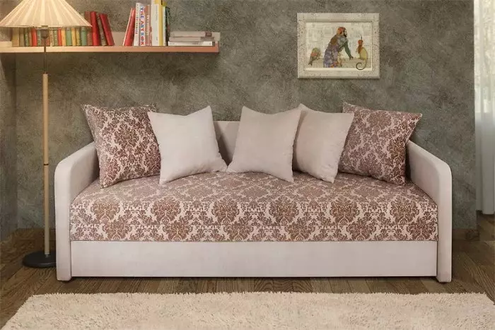 Sofá con una caja para ropa de cama: elija un sofá cama plegable con cajones, sofá cama doble y individual 8978_8