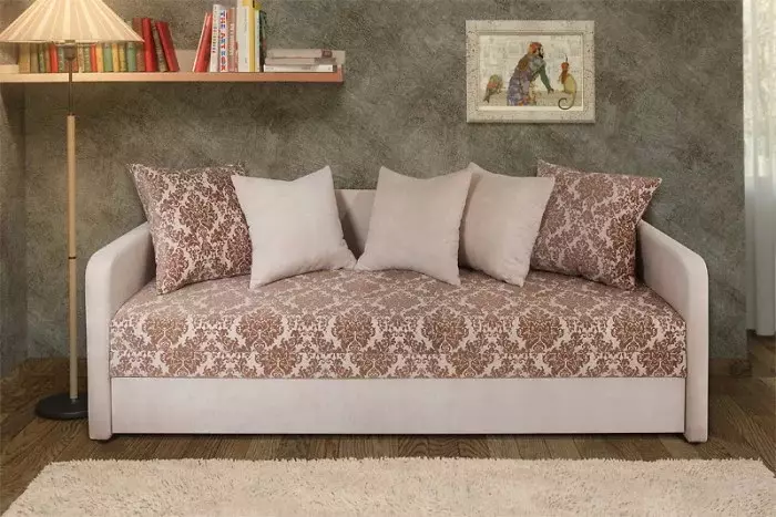 Sofa pẹlu apoti kan fun Linen: Yan ibusun ti a ṣepọ pẹlu awọn iyaworan pẹlu awọn iyaworan, ilọpo meji ati sofa kan 8978_8