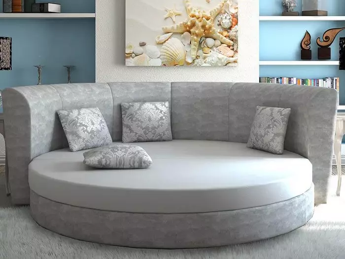 Sofás camas (91 fotos): Como elixir un plegado de cama recta ou modular, con brazos e sen eles? Modelos de 120 cm de ancho e outros tamaños 8979_36