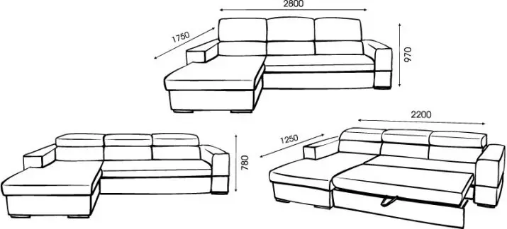 Sofás camas (91 fotos): Como elixir un plegado de cama recta ou modular, con brazos e sen eles? Modelos de 120 cm de ancho e outros tamaños 8979_56
