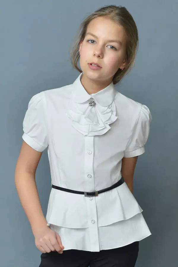 Bluser for jenter til skolen (58 bilder): Skolebluser, elegante modeller, strikket 897_15