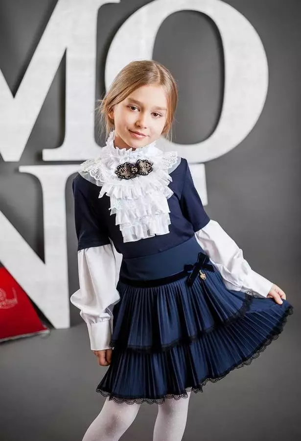 Blusas para meninas para a escola (58 fotos): blusas da escola, modelos elegantes, malha 897_29