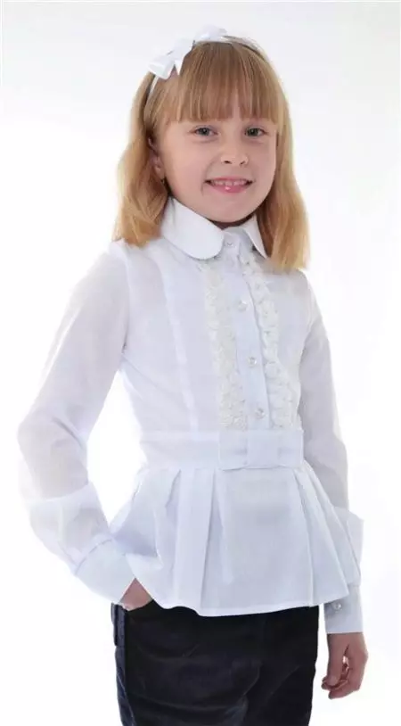 Bluser for jenter til skolen (58 bilder): Skolebluser, elegante modeller, strikket 897_36