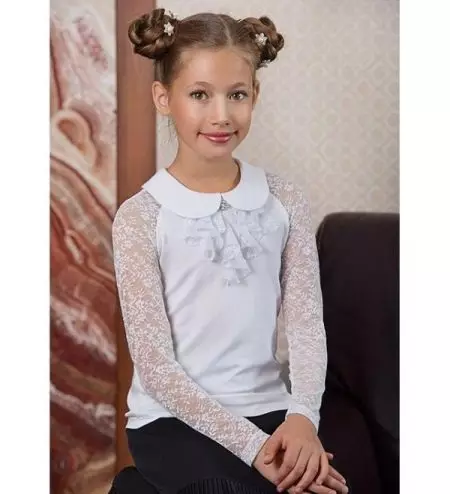 Bluser for jenter til skolen (58 bilder): Skolebluser, elegante modeller, strikket 897_37
